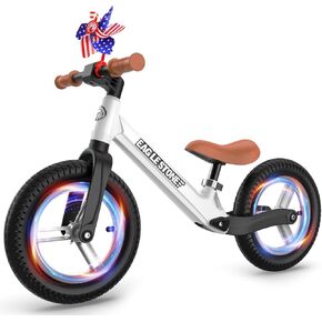 EagleStone Balance Bike 2 Year Old,Colorful Lighting Toddler Balance Bike,Lightweight Toddler Bike with Inflatable Tires and Adjustable Seat, 2 3 4 5 Year Old Boys Girls Birthday Gift,Red