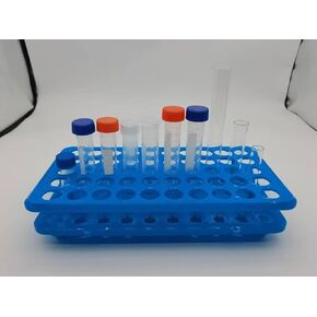50-Well Test Tube Rack with silicome pad,Plastic Test Tube Holder for 5ml/10ml/15ml Tubes,Pack of 1pcs/3pcs/5pcs(Blue Green Orange Yellow Pink) (5, Blue Green Orange Yellow Pink, Ordinary)