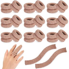 Nuanchu 20 Pcs Finger Bandages Elastic Thumb Bandage 12.6 Inches Finger Protectors for Wounds Skin Color Cotton Finger Cots for Wound Work Kitchen Finger Protection