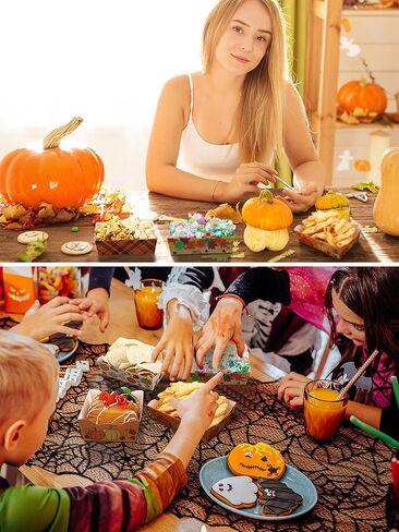 100 قطعة من Lallisa هدايا حفلات عيد الشكر في الخريف بوزن 2 رطل صواني طعام ورقية قابلة للطي للوجبات الخفيفة والفشار ناتشو هوت دوج صينية تقديم للاستعمال مرة واحدة في الخريف وقوارب الطعام من خشب القيقب وحفلات الخريف in Kuwait