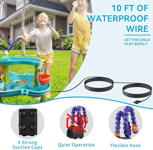 Water Table Pump,10 FT Long Power Cord Water Pump for Step 2 Water Table, Outdoor Water Table Accessories Toys for Kids. in Saudi Arabia