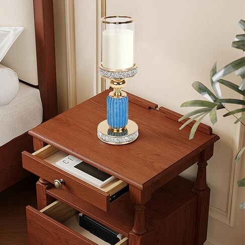 حامل شموع عمود ذهبي - حامل شموع إعصار زجاجي للشموع الدعامة - حامل شمعدان من السيراميك والكريستال الماسي المطحون لحفلات الزفاف وديكور الطاولة المركزية in Kuwait