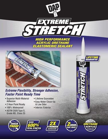 DAP 7079818715 Extreme Stretch Wht 10.1 O Raw Building Material, White in Saudi Arabia