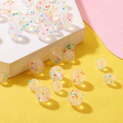 Beadthoven 20 قطعة من خرز السيليكون للتخرج، 15 مم بريق من السيليكون المتنوع لصنع سلسلة المفاتيح لعيد الميلاد بنقاط ملونة وخرز من السيليكون المطاطي لأقلام الحبل DIY وصنع المجوهرات in Saudi Arabia
