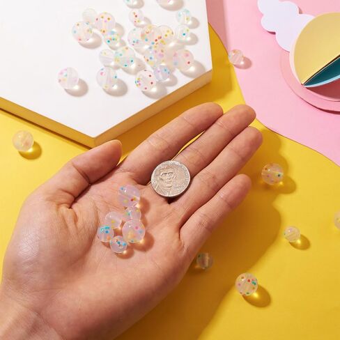 Beadthoven 20 قطعة من خرز السيليكون للتخرج، 15 مم بريق من السيليكون المتنوع لصنع سلسلة المفاتيح لعيد الميلاد بنقاط ملونة وخرز من السيليكون المطاطي لأقلام الحبل DIY وصنع المجوهرات in Saudi Arabia