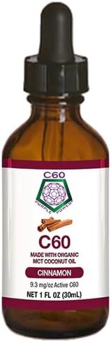 زيت جوز الهند C60 بيربل باور بنكهة القرفة C60 MCT - زيت جوز الهند العضوي المضغوط على البارد - 99.99% فوليرين كربون C60 نقي - تعزيز الطاقة والتركيز الذهني (2 أونصة) in Kuwait