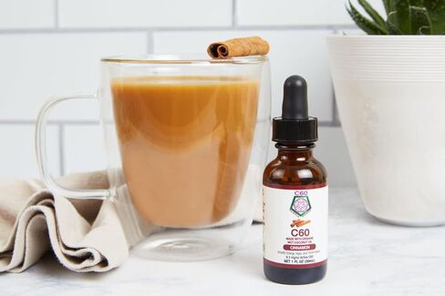 زيت جوز الهند C60 بيربل باور بنكهة القرفة C60 MCT - زيت جوز الهند العضوي المضغوط على البارد - 99.99% فوليرين كربون C60 نقي - تعزيز الطاقة والتركيز الذهني (2 أونصة) in Kuwait