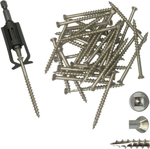 برغي خشب خارجي من الفولاذ المقاوم للصدأ #14 × 3 نوع 316 محرك سداسي برأس مسطح، 20 قطعة HOWTOOL in Kuwait