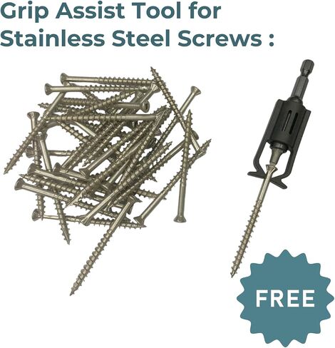 برغي خشب خارجي من الفولاذ المقاوم للصدأ #14 × 3 نوع 316 محرك سداسي برأس مسطح، 20 قطعة HOWTOOL in Kuwait