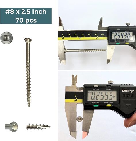 برغي خشب خارجي من الفولاذ المقاوم للصدأ #14 × 3 نوع 316 محرك سداسي برأس مسطح، 20 قطعة HOWTOOL in Kuwait