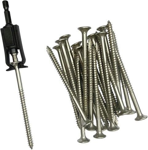 برغي خشب خارجي من الفولاذ المقاوم للصدأ #14 × 3 نوع 316 محرك سداسي برأس مسطح، 20 قطعة HOWTOOL in Kuwait