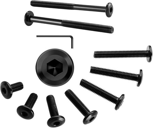 M8x40mm 20Pcs Flat Head Hex Socket Cap Screws Bolts,Furniture Screws,Carbon Steel,Full Thread, Black Oxide by Socell (with Hex Spanner) in Saudi Arabia