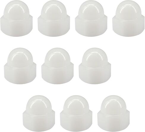 (50 Pieces) M8 White Nylon Acorn Cap Nuts Plastic Hex Nut Threaded Dome Nuts in Saudi Arabia