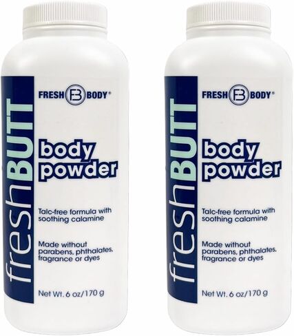 Fresh Butt Body Powder for Women & Men - Anti-Chafing, Anti-Itch, Odor & Sweat Absorbing + Calamine - Friction Fighting, Talc-Free, Unscented, 6oz in Saudi Arabia