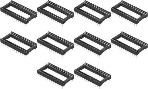 MECCANIXITY 20Pcs DIP IC Chip Socket Adapter, 2.54mm Pitch 28 Pin Gate Soldering Flat Circuit Chip in Saudi Arabia