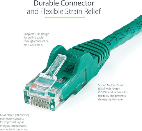 StarTech.com 50ft CAT6 Ethernet Cable - Blue CAT 6 Gigabit Ethernet Wire -650MHz 100W PoE++ RJ45 UTP Category 6 Network/Patch Cord Snagless w/Strain Relief Fluke Tested UL/TIA Certified (N6PATCH50BL) in Saudi Arabia