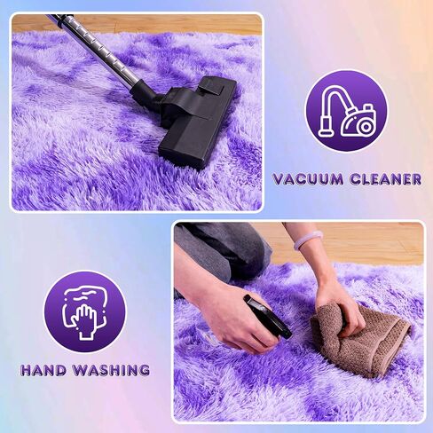 Super Fluffy Rug for Bedroom, 4x6 Shag Fuzzy Area Rug for Living Room Bedroom, Plush Soft Carpet for Girls Boys Kids, Non Slip Throw Rugs for Dorm, Modern Home Decor Aesthetic, Tie-Dyed Purple in Saudi Arabia