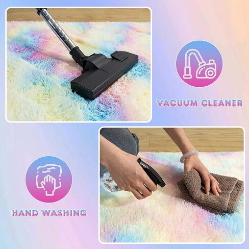 Super Fluffy Rug for Bedroom, 4x6 Shag Fuzzy Area Rug for Living Room Bedroom, Plush Soft Carpet for Girls Boys Kids, Non Slip Throw Rugs for Dorm, Modern Home Decor Aesthetic, Tie-Dyed Purple in Saudi Arabia