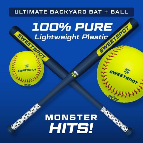 SweetSpot Backyard Homerun Kit | Complete Backyard Softball Set | Includes Strikezone, Plastic Softball Bat, Plastic Softballs, and Field Markers in Saudi Arabia