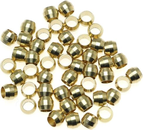 TAODAN 50pcs Brass Compression Ferrule Sleeve Double Taper Ferrule Pipe Tube Fittings in Saudi Arabia