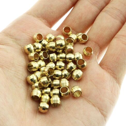 TAODAN 50pcs Brass Compression Ferrule Sleeve Double Taper Ferrule Pipe Tube Fittings in Saudi Arabia
