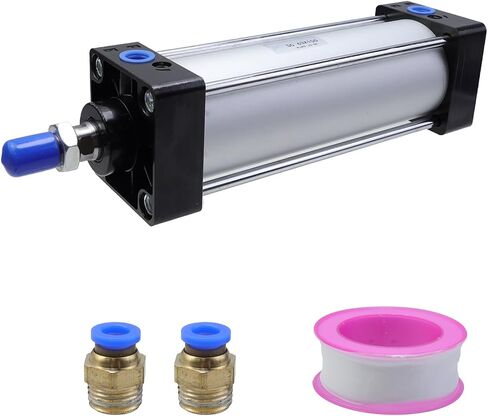 Antrader Air Cylinder SC 50 X 200 Bore: 2 inch Stroke: 8 inch Screwed Piston Rod Dual Action,SC Standard 50 x 200 Air Cylinder Bore 50mm Stroke 200mm,Aluminum Pneumatic Cylinder in Saudi Arabia