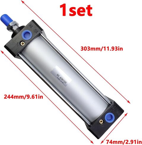 Antrader Air Cylinder SC 50 X 200 Bore: 2 inch Stroke: 8 inch Screwed Piston Rod Dual Action,SC Standard 50 x 200 Air Cylinder Bore 50mm Stroke 200mm,Aluminum Pneumatic Cylinder in Saudi Arabia
