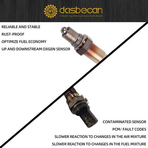 مستشعر الأكسجين Dasbecan المنبع والمصب متوافق مع 2012 2013 2014 Ford Focus 2.0L، 2014 2015 Ford Fusion 1.6LReplaces # 234-5113 234-4575 قطعتان من أجهزة استشعار O2 in Saudi Arabia
