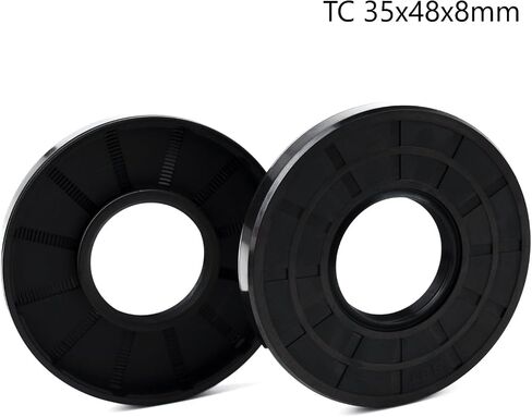 XiKe Oil Shaft Seal, Lip Seals, TC 35x48x8mm Nitrile Rubber Cover Double Lip with Spring, Oil Seals for Bearing Shafts,Rotating Shafts,etc., Black Pack of 2 in Saudi Arabia