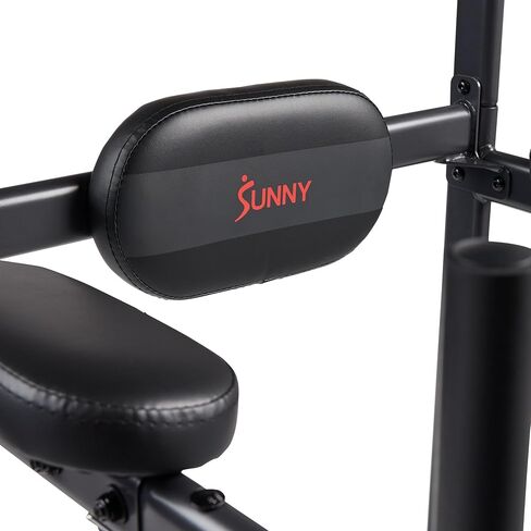Sunny Health & Fitness Power Zone Cage - 1000 LB Weight Capacity, Spotter Bar, Angled Pull-Up Bar, J-Hooks, Optional Power Tower, Flat Bench w/Dumbbell Rack, Adjustable Incline Bench, LAT Pull Down in Saudi Arabia