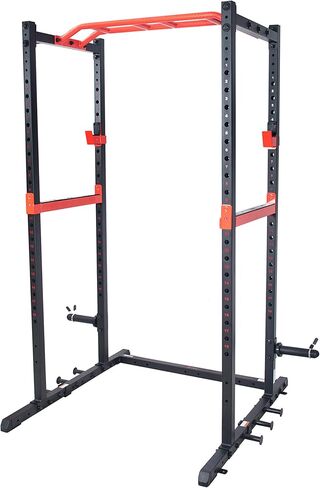 Sunny Health & Fitness Power Zone Cage - 1000 LB Weight Capacity, Spotter Bar, Angled Pull-Up Bar, J-Hooks, Optional Power Tower, Flat Bench w/Dumbbell Rack, Adjustable Incline Bench, LAT Pull Down in Saudi Arabia