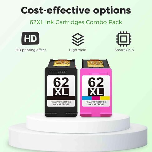 خراطيش حبر LEMERO 62XL بديلة لخراطيش الحبر السوداء المعاد تصنيعها لخراطيش الحبر HP 62XL السوداء لـ HP Envy 7640 7645 5660 5540 OfficeJet 200 250 OfficeJet 5740 8040 (حبر الطابعة 62 أسود) in Saudi Arabia