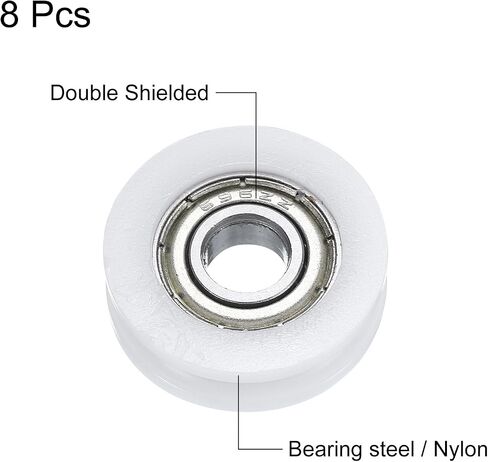 uxcell Nylon Pulley U Groove Ball Bearing Roller Guide Wheel 6x27x9mm Double Metal Shielded (GCr15) Chrome Steel Bearings 2pcs in Saudi Arabia