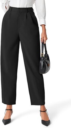 Cicy Bell Womens Work Dress Pants High Waited Pleated Straight Leg Casual Trousers with Pockets in Kuwait