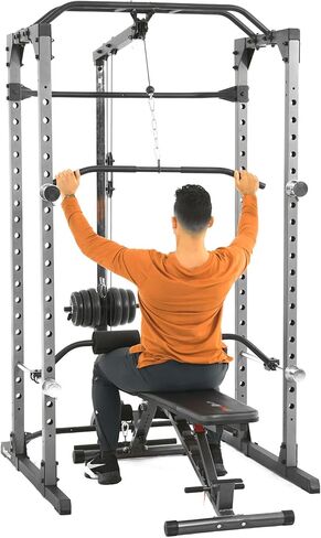 Fitness Reality 810XLT Super Max Power Cage | Optional Lat Pull-down Attachment and Adjustable Leg Hold-down | Lat Pull-down Attachment Only in Kuwait