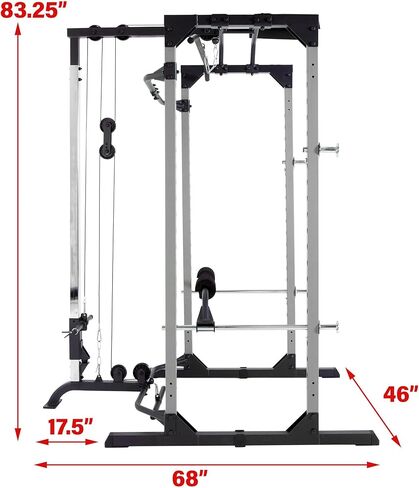 Fitness Reality 810XLT Super Max Power Cage | Optional Lat Pull-down Attachment and Adjustable Leg Hold-down | Lat Pull-down Attachment Only in Kuwait