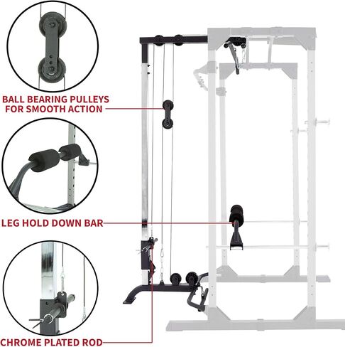 Fitness Reality 810XLT Super Max Power Cage | Optional Lat Pull-down Attachment and Adjustable Leg Hold-down | Lat Pull-down Attachment Only in Kuwait