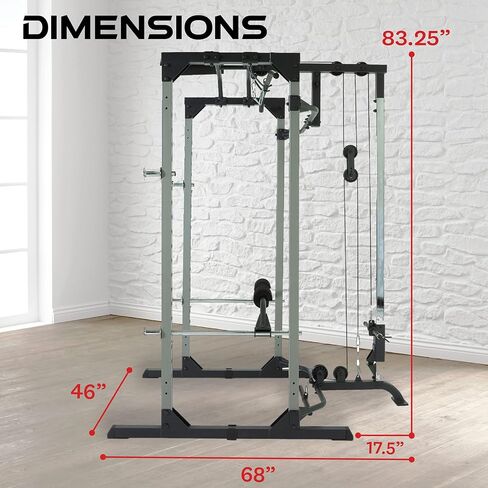 Fitness Reality 810XLT Super Max Power Cage | Optional Lat Pull-down Attachment and Adjustable Leg Hold-down | Lat Pull-down Attachment Only in Kuwait