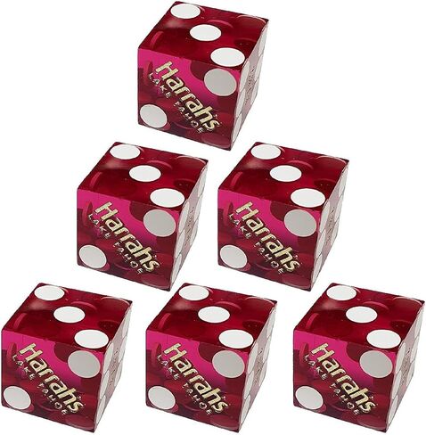 Cyber-Deals Lot of 6 Authentic Casino Dice from Las Vegas, Lake Tahoe, Reno and Other Nevada Destinations (Las Vegas Flamingo Green Polished), 18mm-19mm in Kuwait