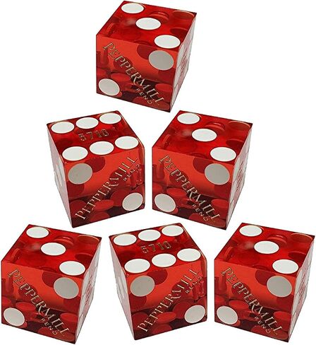 Cyber-Deals Lot of 6 Authentic Casino Dice from Las Vegas, Lake Tahoe, Reno and Other Nevada Destinations (Las Vegas Flamingo Green Polished), 18mm-19mm in Kuwait