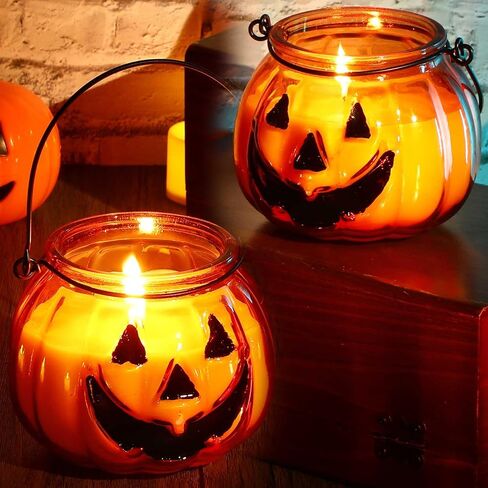 2 Pcs Soy Wax Candles Pumpkin Spice Candle 9oz Pumpkin Shaped Candles Halloween Candles Fall Farmhouse Candle Scented Candles for Home Decoration Halloween Party in Saudi Arabia