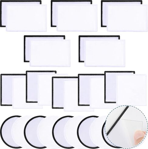 30 PCs Self Adhesive Sublimation Patches - Blank Patches to Custom Heat-transferable Tags for Moiblephone Cosmetic Bags Backpacks (Black Border / 30PCs) in Kuwait