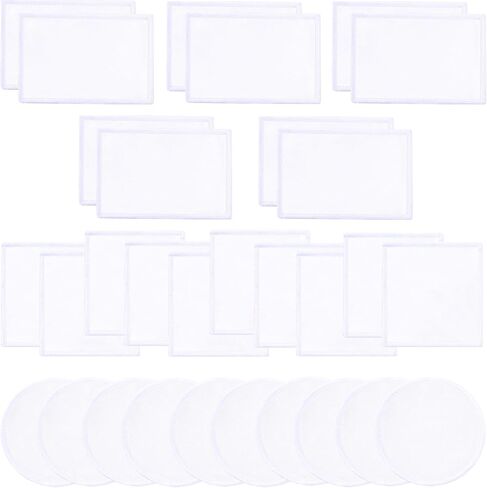 30 PCs Self Adhesive Sublimation Patches - Blank Patches to Custom Heat-transferable Tags for Moiblephone Cosmetic Bags Backpacks (Black Border / 30PCs) in Kuwait