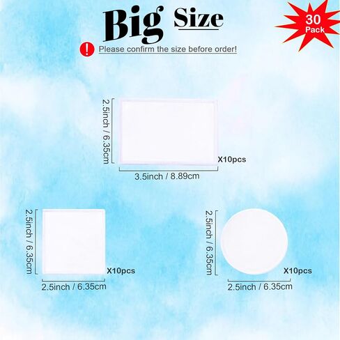 30 PCs Self Adhesive Sublimation Patches - Blank Patches to Custom Heat-transferable Tags for Moiblephone Cosmetic Bags Backpacks (Black Border / 30PCs) in Kuwait