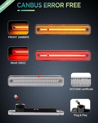 مصابيح LED للعلامات الجانبية لسيارة Ford F100 F150 F250 F350 1973-1979، لسيارة Bronco 1978-1979، Econoline E100 E150 E250 E350 1975-1991، مصباح وامض لمؤشر المصد الأمامي الخلفي الأحمر، عبوة من 4 قطع in Saudi Arabia