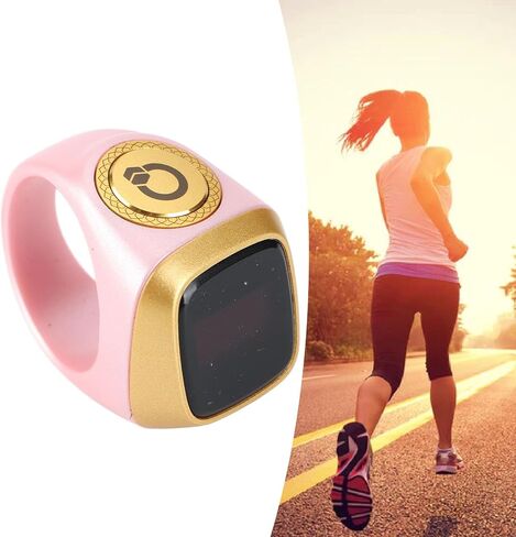 Finger Tally Counter, 20mm Rechargeable Tally Counter Ring BT5.1 Handheld Number Click Counter CNC Button Digital Finger Counter Support APP with 0.49in Screen (Pink) in Saudi Arabia