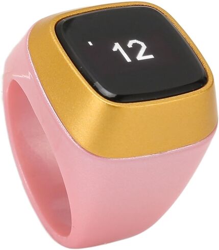 Finger Tally Counter, 20mm Rechargeable Tally Counter Ring BT5.1 Handheld Number Click Counter CNC Button Digital Finger Counter Support APP with 0.49in Screen (Pink) in Saudi Arabia