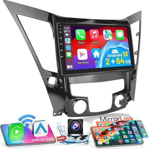 4+64GB Android Car Stereo for Hyundai Sonata 2010-2015 with Wireless Carplay Android Auto, Fuluku 8 Core 9" Touch Screen Radio Dash Kit GPS Navigation WiFi Bluetooth 5.0 SWC Mic Backup Camera in Kuwait