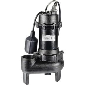 WASSERMANN 1/2 HP Sewage Pump with Auto Float Switch, 115V 5300 GPH Cast Iron Submersible Sewage Pump, Sump Pump for Basement Sump Basin Sewage Well 2" NPT Discharge with 10 FT Cable