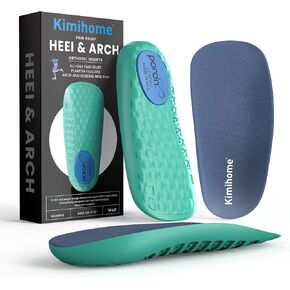 Plantar Fasciitis Insoles - 3/4 Heel Cup Cushions with Arch Support for Heel Pain, Plantar Fasciitis Relief, Heel Spur, Arch Pain and Heel Aggravation - Women's 10.5-13.5, Men's 8.5-12